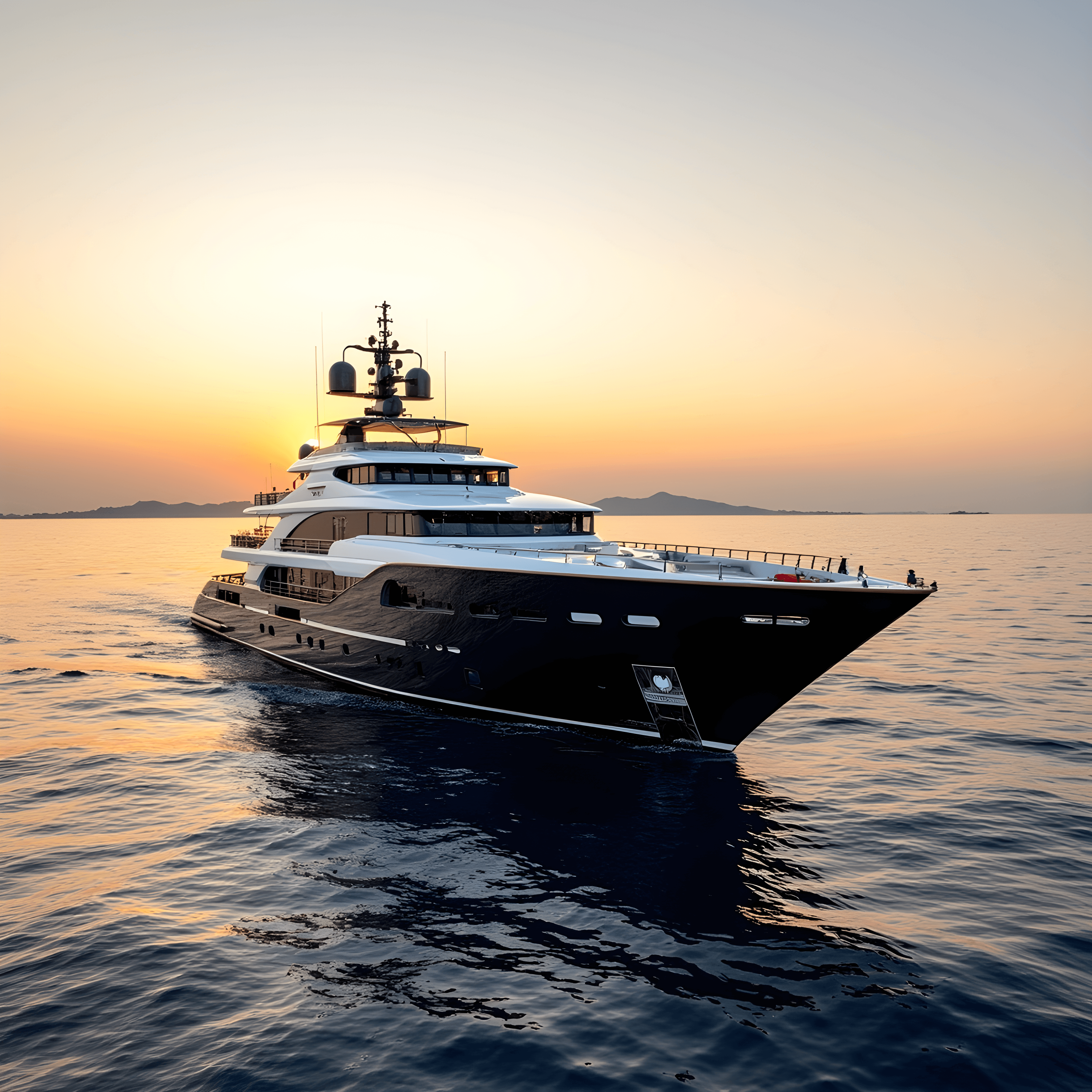 AI-generated luxury yacht at sea